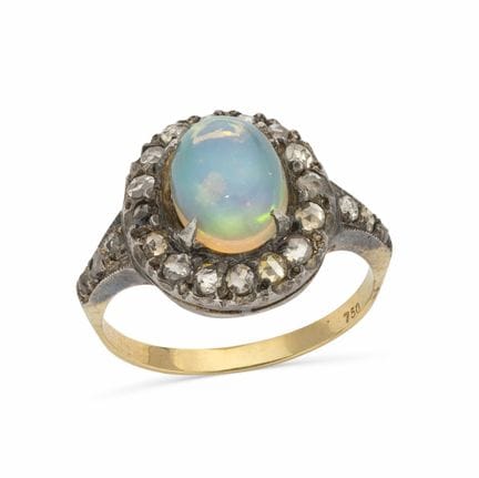 ANELLO IN ORO GIALLO 18 CARATI E ARGENTO PLACCATO 