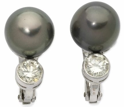 ORECCHINI IN ORO BIANCO 18 CARATI CON DIAMANTI E P