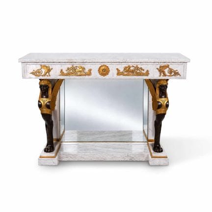 EMPIRE ‘RETOUR D’ÉGYPTE’ STYLE WHITE MARBLE, PATIN