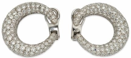 ORECCHINI A CLIP IN ORO BIANCO 18 CARATI CON DIAMA