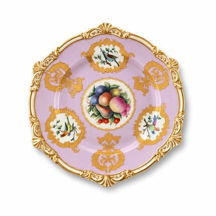 RUSSIAN IMPERIAL PORCELAIN DESSERT PLATE WITH FRUI