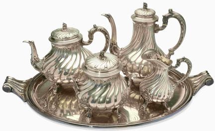 VEYRAT LOUIS XV STYLE FRENCH SILVER TEA AND COFFEE