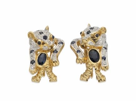 ORECCHINI A CLIP “PANTHER” IN ORO GIALLO 18K CON D
