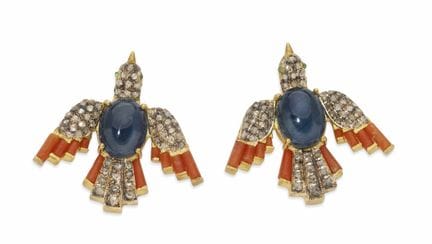 ORECCHINI "SWALLOW" IN ORO GIALLO E ARGENTO PLACCA
