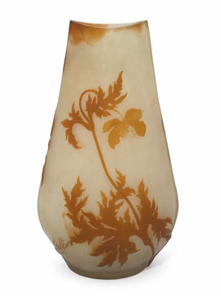 GALLÉ CAMEO GLASS VASE WITH FLOWER DECORATION

Art