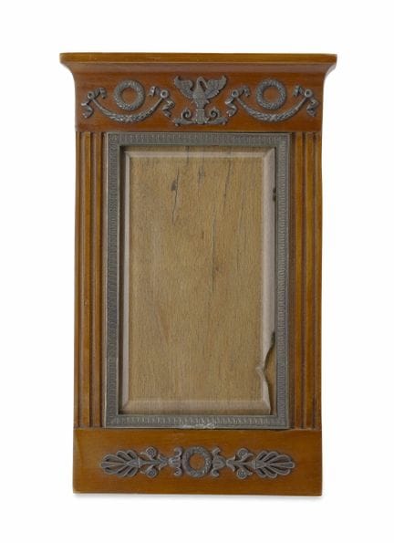 PROBABLY FABERGÉ SILVER-MOUNTED WOODEN PHOTOGRAPH 