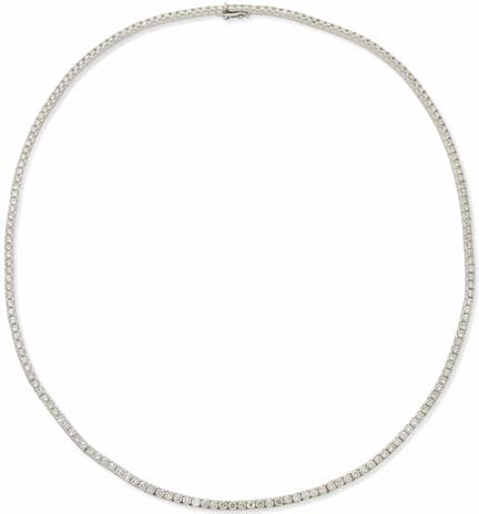 COLLANA RIVIÈRE IN ORO BIANCO 18K CON DIAMANTI DA 