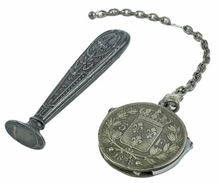 TWO SILVER CURIOSITIES, INCLUDING POCKET TOOL AND 