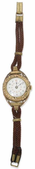 OROLOGIO DA POLSO DA DONNA IN ORO, 1900 CIRCA
orol