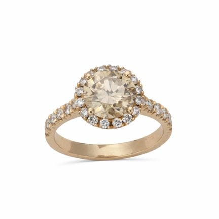 ANELLO CON DIAMANTE FANCY MARRONE/GIALLO DA 2 CT E