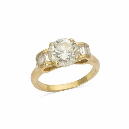 ANELLO IN ORO GIALLO 18 CARATI CON DIAMANTE DA 2,2