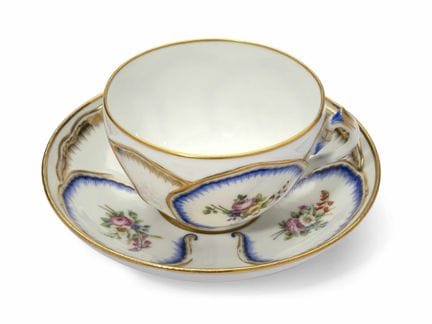 RUSSIAN IMPERIAL PORCELAIN CUP AND SAUCER FROM THE
