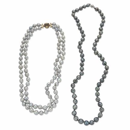 SET DI DUE COLLANE VINTAGE CON PERLE BAROCHE DI TA