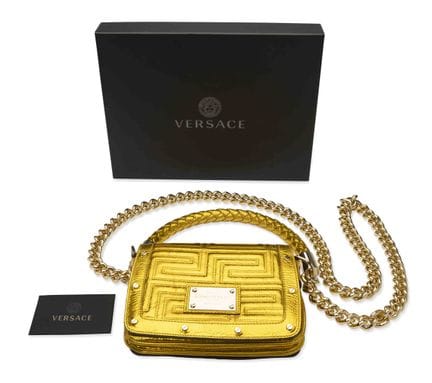 GIANNI VERSACE COUTURE 
BORSA GRECA ORO METALLIZZA