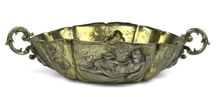RUSSIAN 18TH-CENTURY SILVER-GILT TWO-HANDLED BOWL
