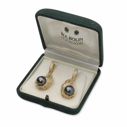 ORECCHINI A PENDENTE IN ORO GIALLO 14K E PERLE DI 