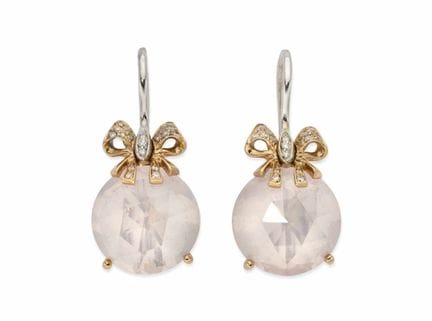 COPPIA DI ORECCHINI IN ORO ROSA E BIANCO 18 CARATI