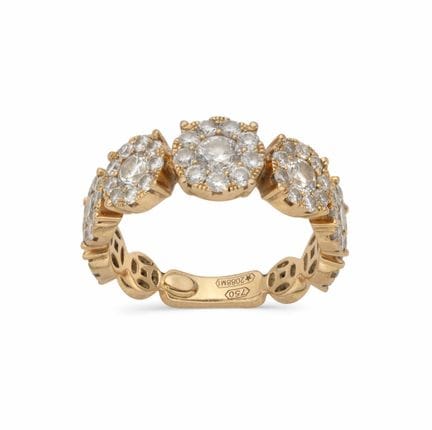 ANELLO IN ORO GIALLO 18 CARATI CON DIAMANTI DA 2 C
