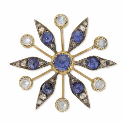 SPILLA A PENDENTE IN ORO E ARGENTO DORATO CON DIAM
