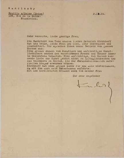 KANDINSKY, WASSILY (1866-1944)
Carta mecanografiad