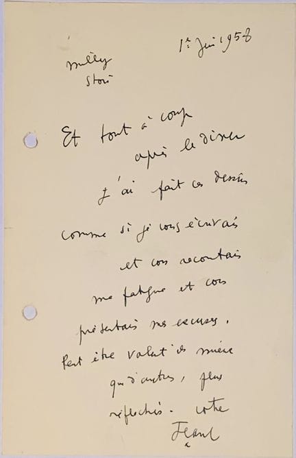 JEAN COCTEAU (1889-1963)
Carta autógrafa firmada «