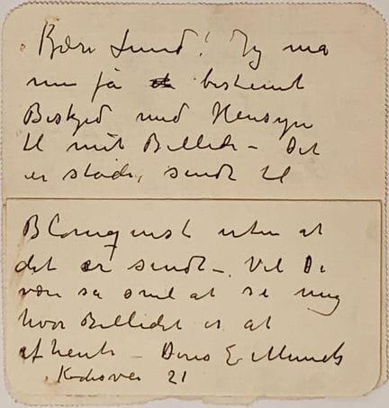EDVARD MUNCH (1863-1944)
Carta autógrafa firmada
D