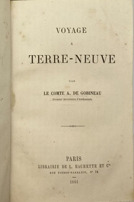 约瑟夫·阿瑟·戈比诺伯爵（1816-1882）
《纽芬兰之旅》[Journey to Newfoun