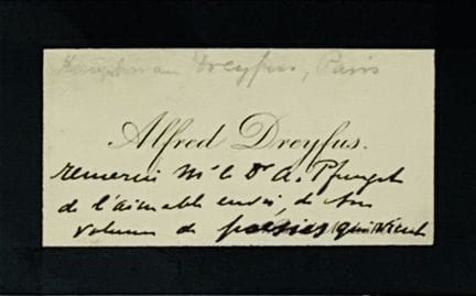 ALFRED DREYFUS (1859-1935)
Tarjeta de visita a su 