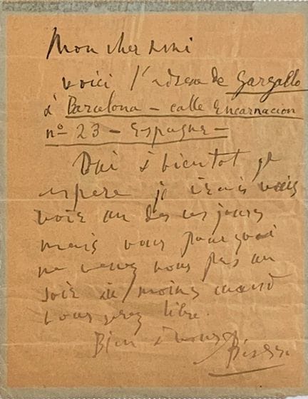 PABLO PICASSO (1881-1973)
Autograph letter signed 