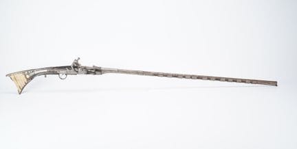 MOROCCO, Mukhala, long flintlock musket, round bar