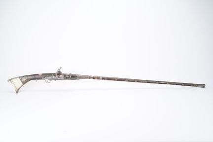 MOROCCO, Mukhala, long flintlock rifle, round barr