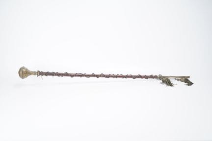 EUROPE, drum major's baton, bronze pommel, silver-