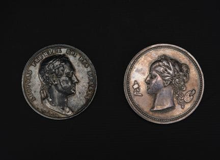 BELGIUM-GERMANY, Two medals, 19th century
Leopold 