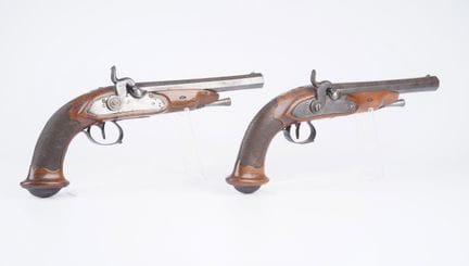BELGIUM, 19th century, pair of percussion officer’