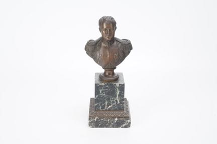 FRANCE, bronze bust, small bronze bust with a meda