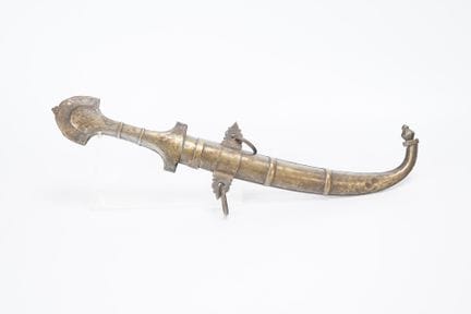 MOROCCO, Koummya knife, curved steel blade, silver