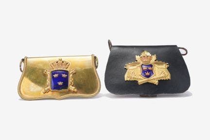 Set of two artillery cartridge pouches, one of whi