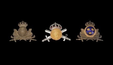 SWEDEN, Three Army beret insignia, 20th century.