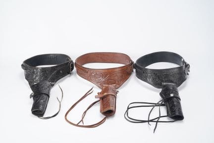 USA-MEXICO, set of 3 holsters for Western-style re