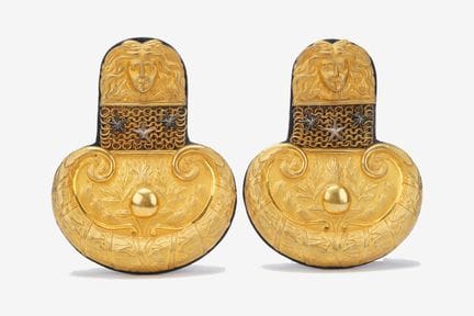 Pair of captain's epaulets from the Swedish Royal 