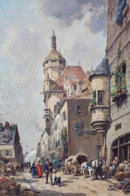 Edmé Emile LABORNE (1837-1913) 
"Luxeuil"
 huile s