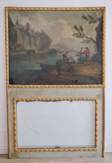 Trumeau de forme rectangulaire en bois laqué célad