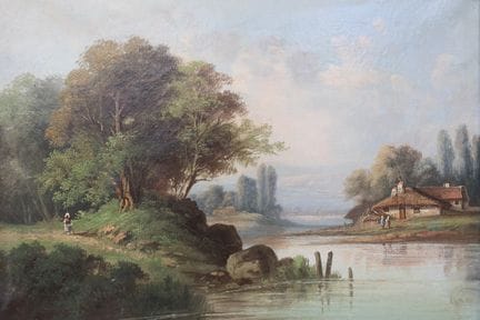 Ecole française du XIXe siècle
Paysage au cours d'