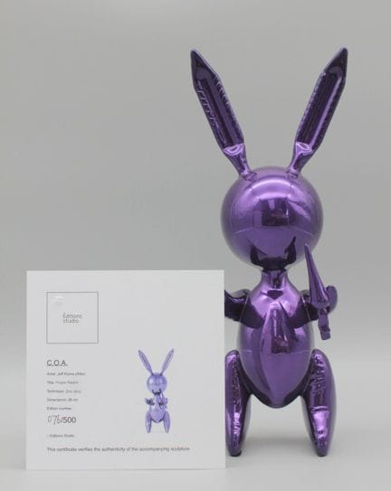 COA d'après Jeff KOONS
Purple Rabbit 
Alliage de z
