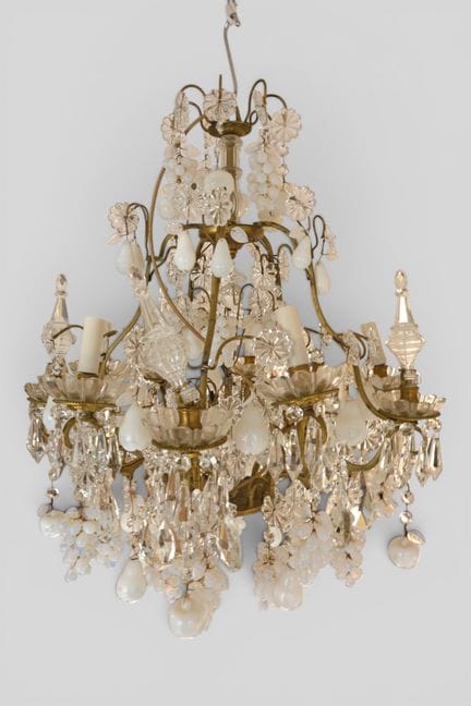 Important lustre à dix bras de lumière en bronze d