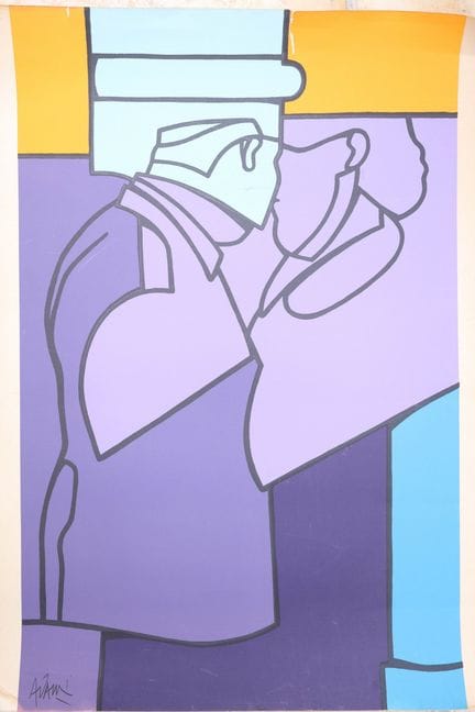 Valério ADAMI (né en 1935)
Le baiser 
Sérigraphie 