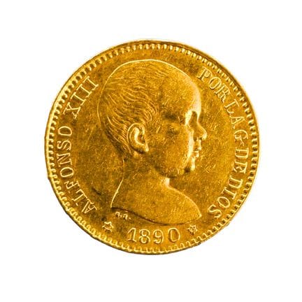 ESPAGNE - ALPHONSE XIII - 20 pesetas, 1890 - Madri