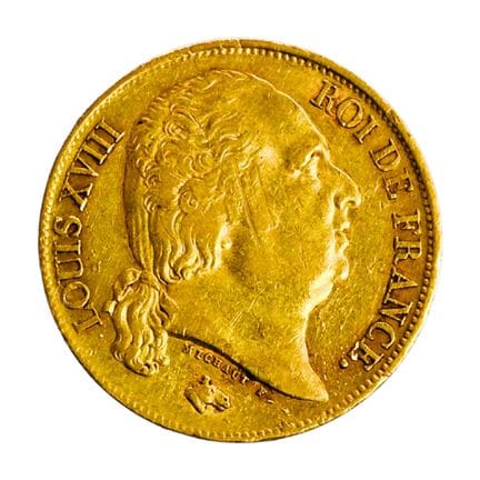 FRANCE - RESTAURATION - 20 francs Louis XVIII, bus