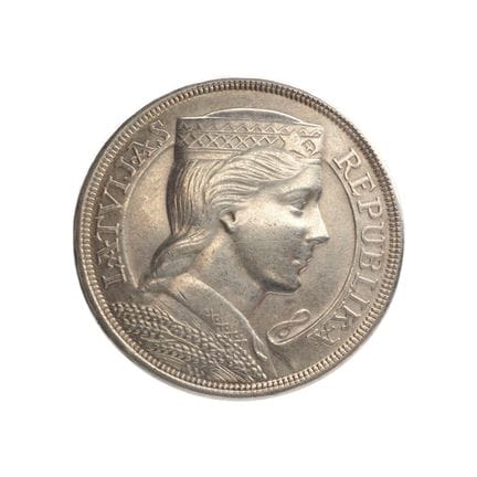 LETTONIE - PREMIÈRE RÉPUBLIQUE - 5 lati « Milda »,