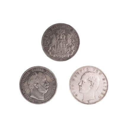 ALLEMAGNE - EMPIRE ALLEMAND - Lot de trois 5 Mark 